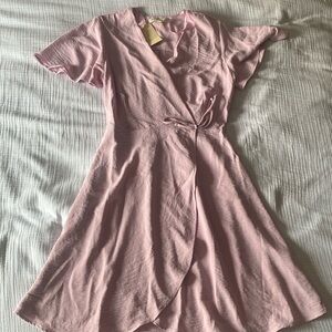 Pink faux wrap dress. Monteau brand. Size medium